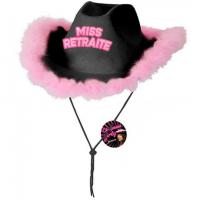 Chag07n chapeau cow boy retraite femme noir rose fuchsia