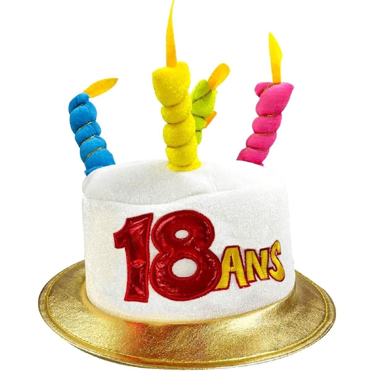 Cham01 cadeau fete anniversaire adulte chapeau 18 ans multicolore