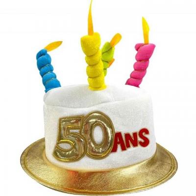 1 Chapeau adulte fête anniversaire 50ans multicolore REF/CHAM05