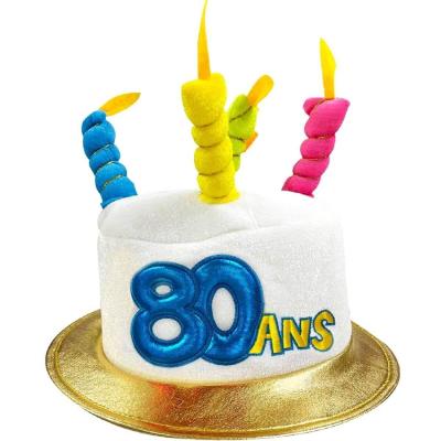 Cham09 cadeau fete anniversaire adulte chapeau 80 ans multicolore