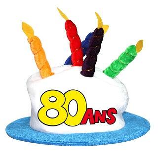 Chapeau anniversaire: 80ans (x1) REF/CHA09
