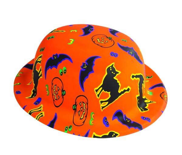 Chapeau melon halloween orange