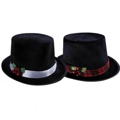 1 Chapeau de Noël noir Bonhomme de neige REF/22372 Modèle aléatoire