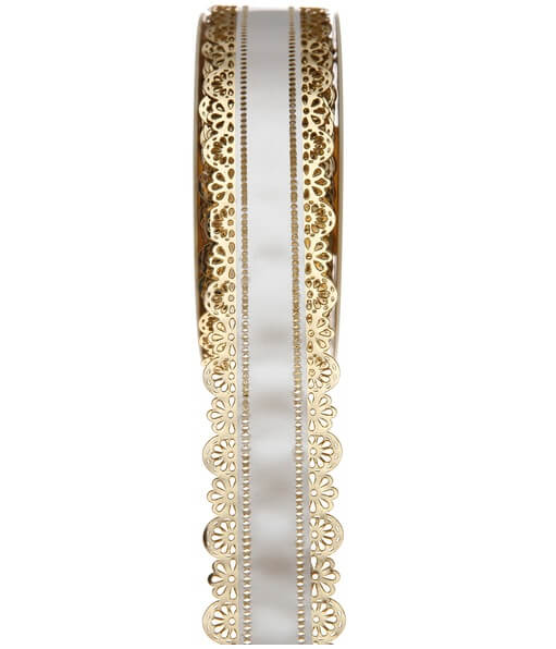 Charlotte dentelle or et blanche