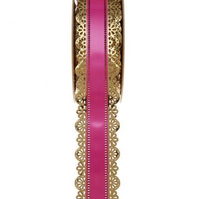 Charlotte dentelle or et fuchsia, 40mm (x1) REF/1699