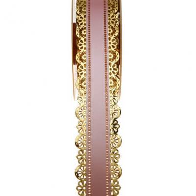 Charlotte dentelle or et rose