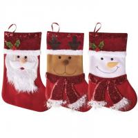 Chaussette de noel de 37cm pere noel bonhomme de neige et renne