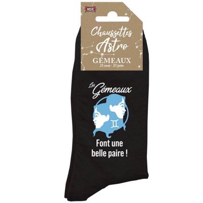 1 Paire de chaussettes 36-42 Astrologie: Gémeaux REF/CHAUZF03 (Cadeau de fête humoristique)