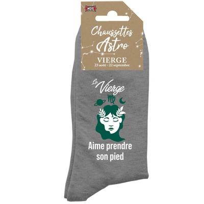 1 Paire de chaussettes 36-42 Astrologie: Vierge REF/CHAUZF06 (Cadeau de fête humoristique)