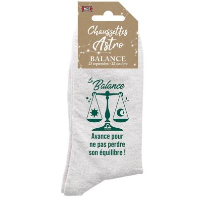 1 Paire de chaussettes 36-42 Astrologie: Balance REF/CHAUZF07 (Cadeau de fête humoristique)