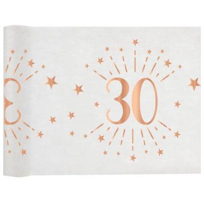 Chemin de table élégant anniversaire 30ans rose gold 30cm x 5m (x1) REF/7344