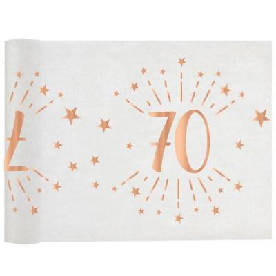 Chemin de table élégant anniversaire 70ans rose gold 30cm x 5m (x1) REF/7344