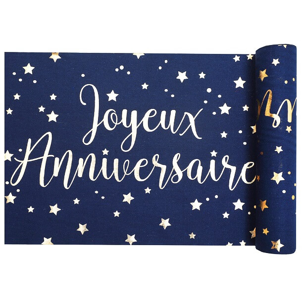 chemin de table anniversaire 60 ans noir et or