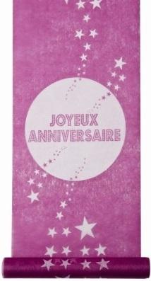 Chemin de table anniversaire étoile fuchsia (x1) REF/868FU