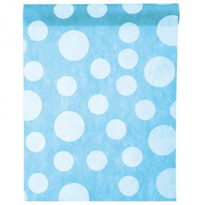 Chemin de table bleu turquoise avec pois (x1) REF/3375