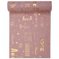 Chemin de table bonheur rose