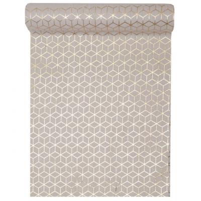 Chemin de table carreau de ciment or 1