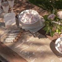 Chemin de table champetre jute mariage vive les maries