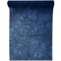 Chemin de table chic fanon bleu marine