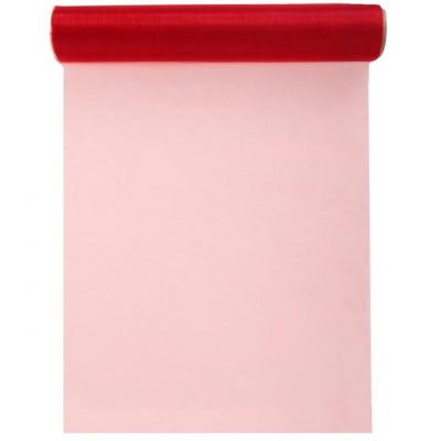 Chemin de table cristal organdi rouge