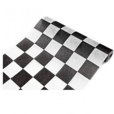 Chemin de table damier noir et blanc 27cm x 5m (x1) REF/INT462