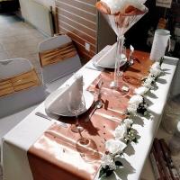 Chemin de table elegant rose gold brillant