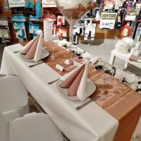 Chemin de table elegant rose gold metallique