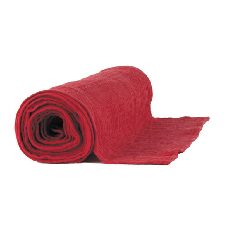 Chemin de table gaze de coton rouge en location