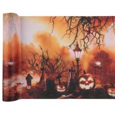 Chemin de table Halloween cimetière et citrouilles 30cm x 5m (x1) REF/7412