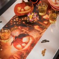 Chemin de table halloween citrouille lumineuse