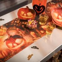 Chemin de table halloween lumineux citrouille