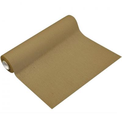 Chemin de table havane naturel marron en toile effet lin