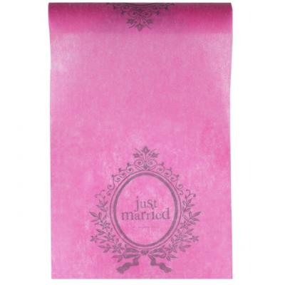 Chemin de table mariage just married fuchsia (x1) REF/3943