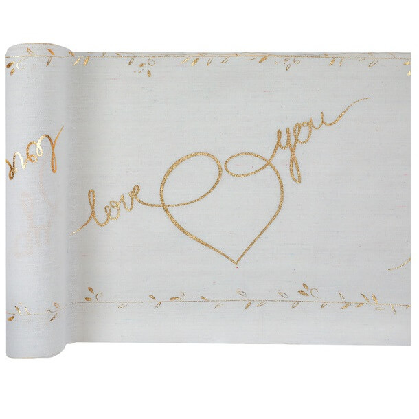 Chemin de table mariage just married or