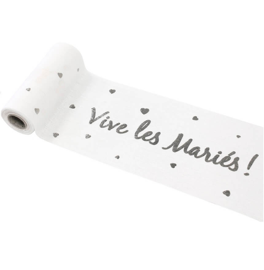Chemin de table mariage vive les maries argent
