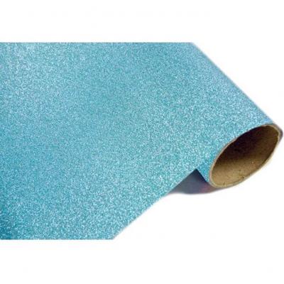 Chemin de table metallique paillete bleu turquoise