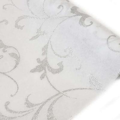 Chemin de table metallise argent 1