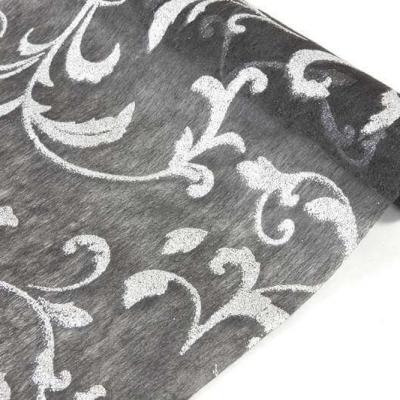Chemin de table metallise noir