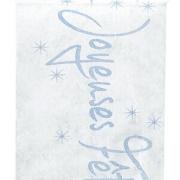 Chemin de table joyeuses fêtes: Blanc (x1) REF/4520