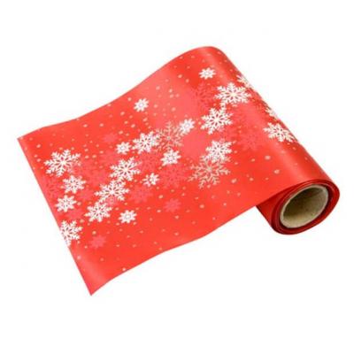 Chemin de table noel flocon rouge