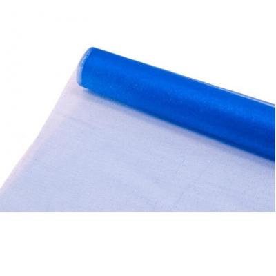 Chemin de table organdi brillant bleu royal