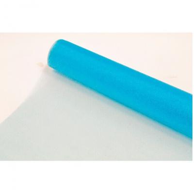 Chemin de table organdi brillant bleu turquoise