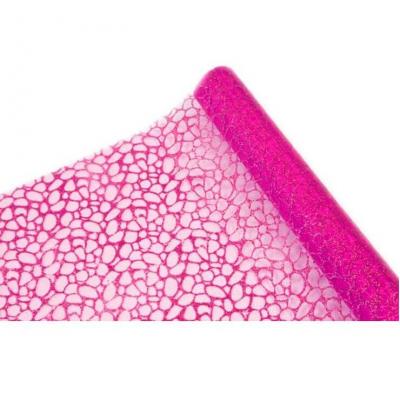 Chemin de table organdi croco fuchsia