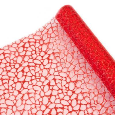 Chemin de table organza croco rouge