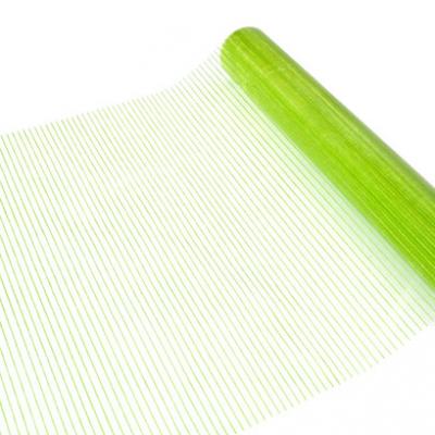 Chemin de table organza strie vert menthe