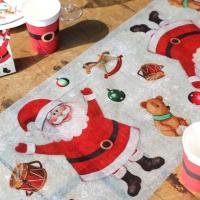 Chemin de table pere noel rouge et blanc