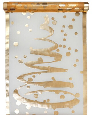 Chemin de table sapin de noel or