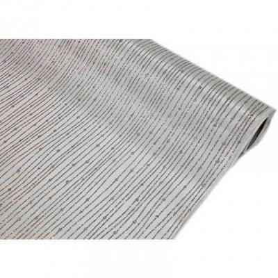 Chemin de table satin blanc et argent avec paillettes