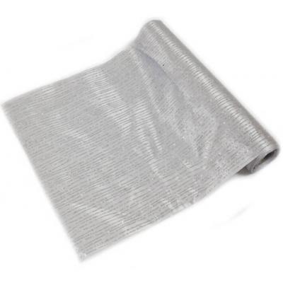 Chemin de table satin gris et argent avec paillettes