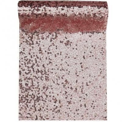 Chemin de table noel avec sequins rose gold
